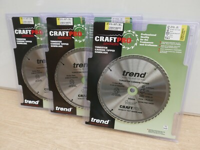 TREND CSB/21060TC 210 MM 60 T X 30 MM DEWALT DCS7485 54 V TCT TISCHSÄGEBLÄTTER x 3