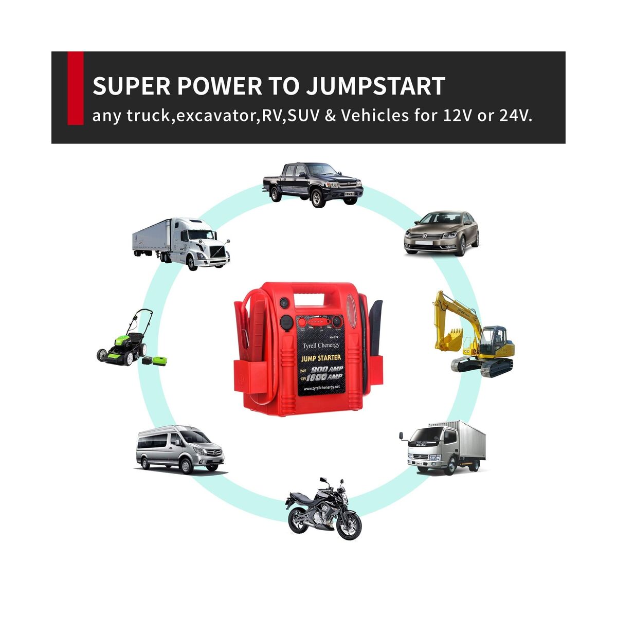 Tyrell Chenergy HH974 1800 Peak Amps Jump Starter Truck Tyrell Chenergy HH974 1800 Peak Amps Jump Starter Truck