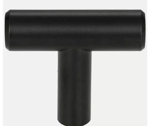 10 NEW Elements “Naples” T-Shaped Matte Black Cabinet Knobs - 1-9/16 Inches - Picture 3 of 4
