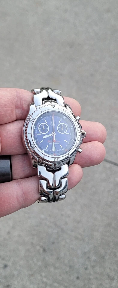 Reloj cronógrafo Tag Heuer CT1115.BA0551 para hombre serie Link Searacer azul plateado Foto 3 de 4