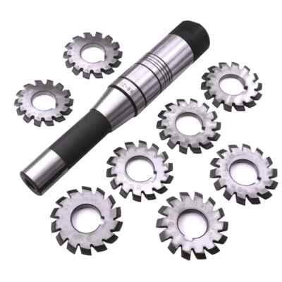 8pcs DP16 PA 14.5 Bore22 Involute Gear Cutters 22mm R8 Milling Machine Arbor