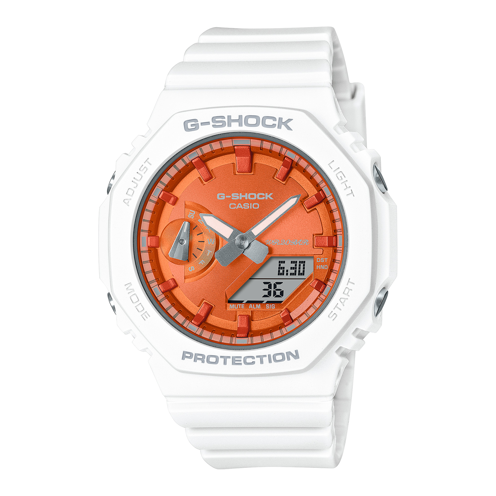 Orologio CASIO G-SHOCK Serie GMA-S GMA-S2100WS-7AER Precious Heart White Orange