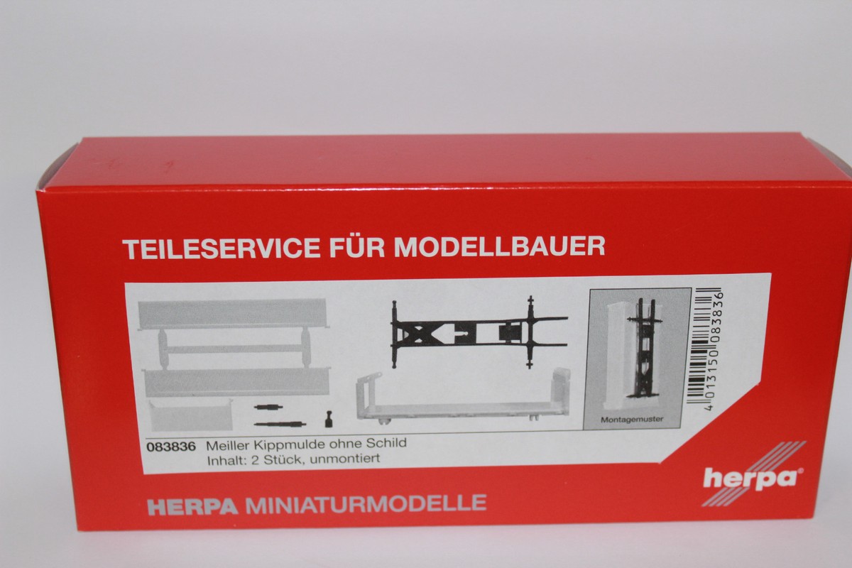 Herpa 083836 – Kit Corpo Ribaltabile Meiller Senza Scudo – 2 Pezzi, Scala 1:87, Modellismo