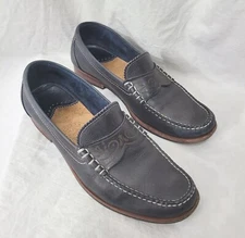 Robert Graham Kevin Men's Driving Loafer Sz 11.5 Blue Leather Slip On Shoe