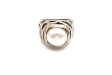 Sterling Silver 925 Pearl Ring Size 5.5