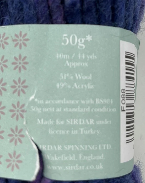 Hilo Sirdar Kiko "Blue Multi" 2 madejas #1534 Foto 2 de 4