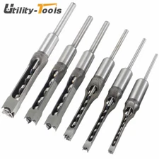 6 Pack Square Hole Mortise Chisel Drill Bit 6.4mm 8mm 9.5mm 12.7mm 14mm 16mm