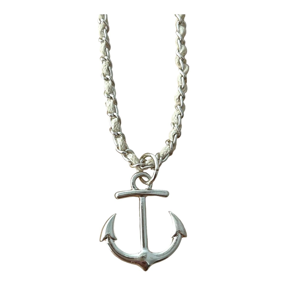 Necklace Anchor Pendant Decorative Handmade Natural White Rope