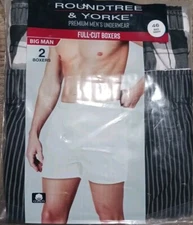 NWT Roundtree & Yorke Full-Cut 2 Boxers Big Man Multicolor Size 46