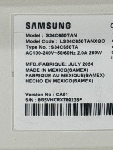 SAMSUNG 34” ViewFinity S65TC Series Ultra-WQHD Curved Monitor 100Hz - Picture 5 of 10