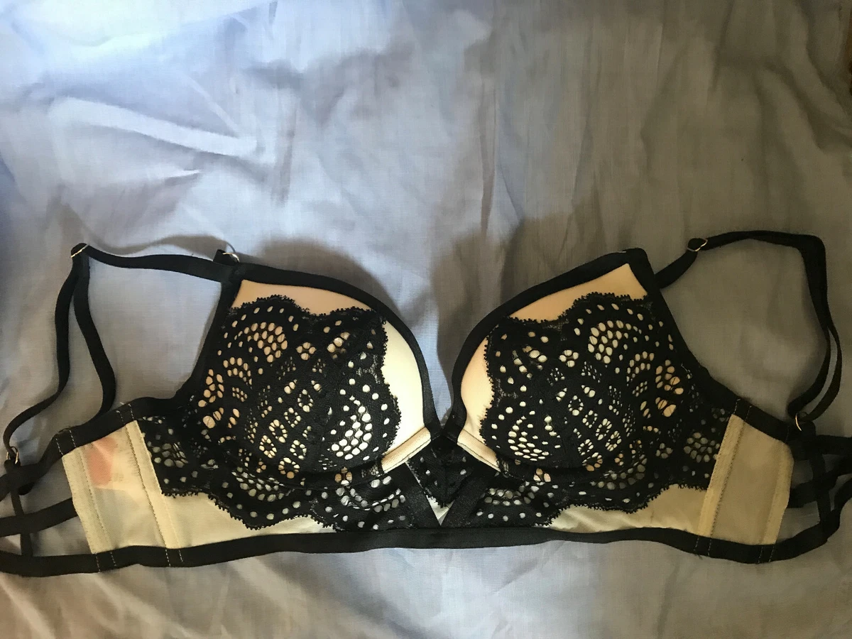 secret possessions Bralette Mesh Bra Size 32A,black/white,new+tags