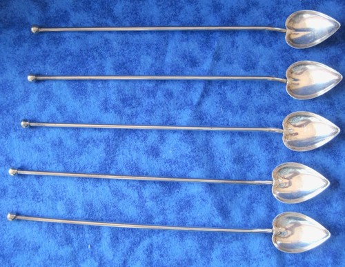 5 Tea Sippers Gorham Sterling Long handled spoons straw 60 Grams 8.25 inches