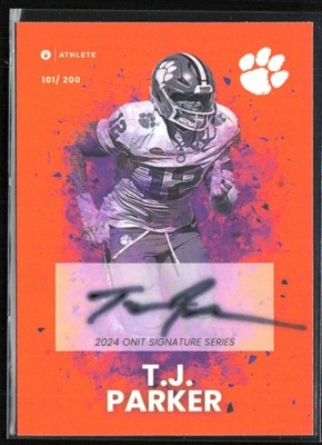T.J. Parker 2024 ONIT Athlete Auto /200 #S-12 Clemson