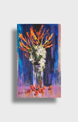Oil painting Flowers Ukrainian painter canvas Unframed Decor original still life