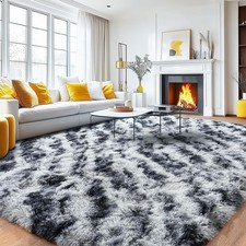 Fluffy Area Rug 8x10 Tie-Dyed Large Plush Soft Mat for Living Room Bedroom Floor