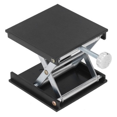 Schwarze Labor Hebeplattform 90x90mm Höhenverstellbares Messwerkzeug Manuelle