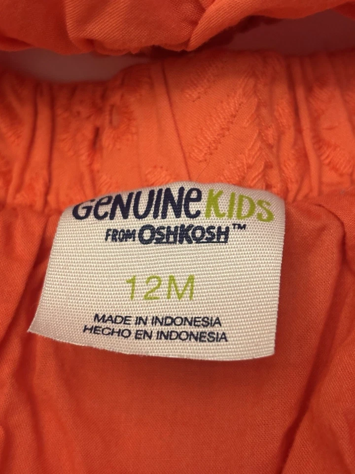 Genuine Kids (from Osh Kosh) 12 Months Baby Girl's Orange Eyelet Lined Skirt - Image 3 of 4