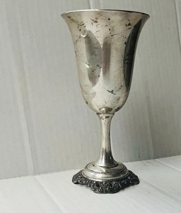 Vintage Grande Baroque by Wallace Sterling Silver Water/Wine Goblet 4850-9, 7"