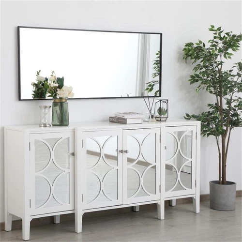 Elegant Decor Eternity 60" x 24" Contemporary Metal Frame Mirror in Black - Picture 12 of 12