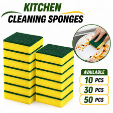 Kitchen Cleaning Sponges Scourers Washing Up Non-Scratch for Dish Pad 10/50 Pack