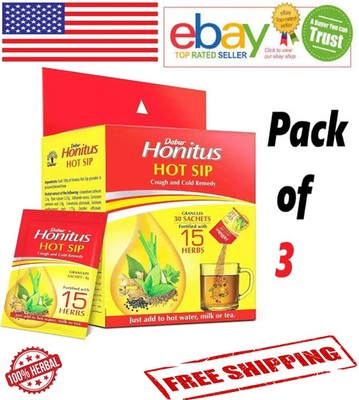 3X Dabur Honitus Hot Sip 30 Sachets Each With Long Expiry & Free Shipping