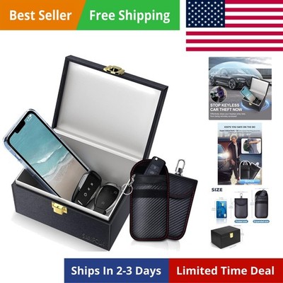 Faraday Box with Faraday Bags for Car Keys, Car Key Signal Blocking Box, Keyl...