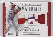 2018 National Treasures Rookie Materials Triple Holo Gold 6/10 Nick Williams 6fs