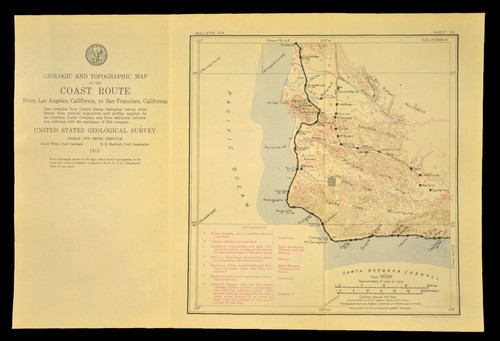 1915 Southern Pacific Railroad Map Lompoc California Santa Maria CA Coast Route