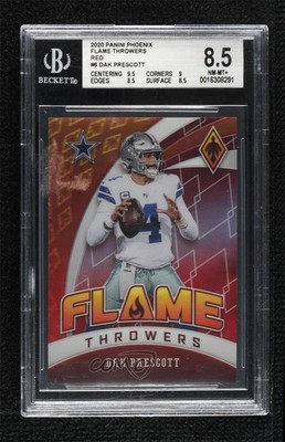 2020 Panini Phoenix Flame Throwers Red /299 Dak Prescott #6 BGS 8.5 15yl
