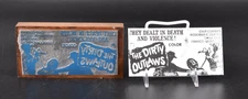 VTG Printing Letterpress Printer Block Cut THE DIRTY OUTLAWS Movie Western 1967