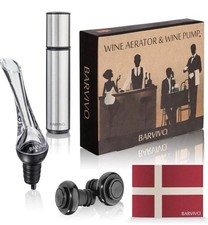 Wine Aerator and Wine Saver Pump with 2 Vacuum Bottle Stoppers by Barvivo