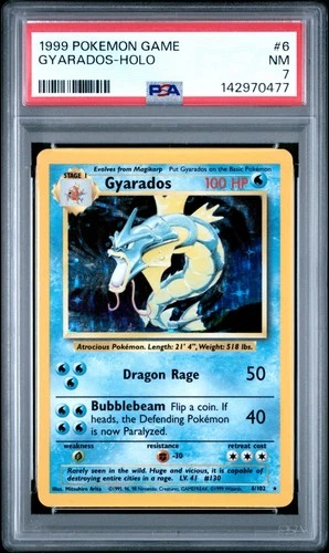 1999 Pokemon TCG Gyarados HOLO 006/102 Base Set Holo PSA 7 NM