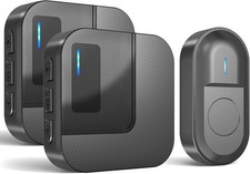 SURFOU Wireless Doorbell with 2 Plug-in Receivers, Waterproof Cordless Door Bel