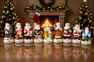 #ad #ad Old World Hand Painted Santas Around The World 1885 1929 Set of 9 VINTAGE EUC $45.00