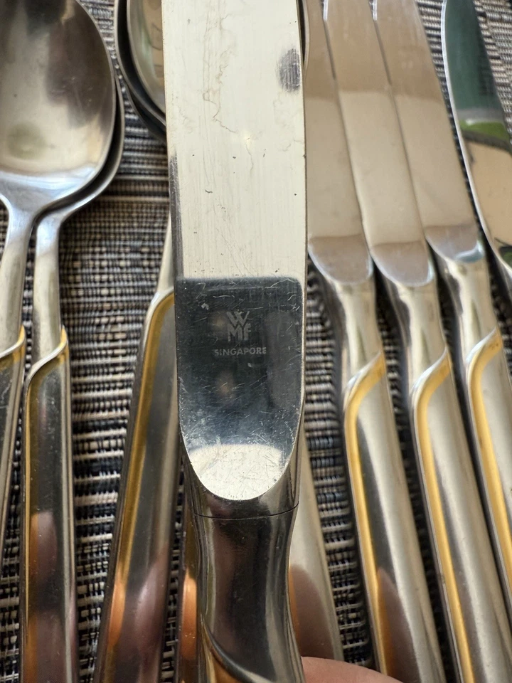 Set Of 21 WMF Cromargan STYLAR GOLD Stainless Flatware J - Image 4 of 4
