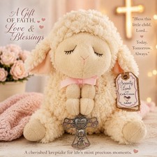 Ganz Serenity Lamb Plush With Crib Cross Baby Baptism Gift Tagged Prayer 10  