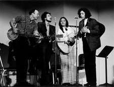 A Pete Seeger, Joan Baez With Bob Dylan And Arlo Guthrie Black And White 4x6 Pi