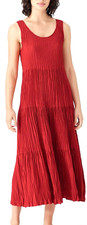 NWT 378 Eileen Fisher Crushed Silk Tiered Full Dress Flame 2XS