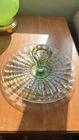 Vintage Depression Glass Sandwich Tray Platter W/handle - Green