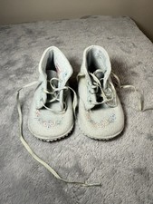 J C Penneys Baby Shoes Blue 100% Wool Felt Embroidered Made In USA
