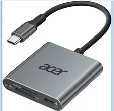 Acer SD 4.0 Card Reader UHS-II Micro SD USB C Dual Slot PD for iPhone MacBook