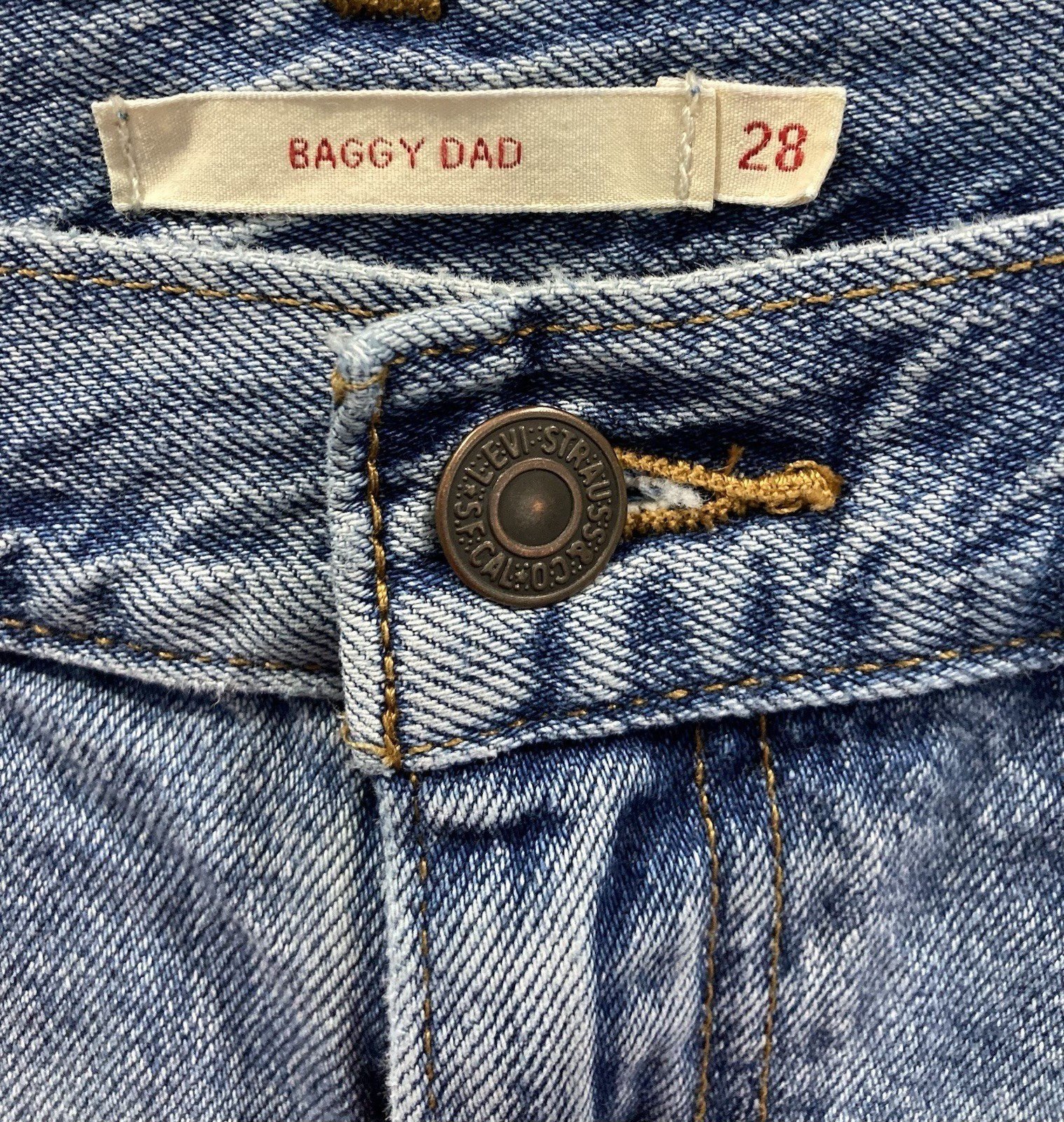 Levis Baggy Dad Jeans size 28 Baggy Light Wash Mid Rise Distressed 80 90s Grunge thumbnail 10