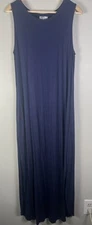 HOUNT Maxi Dress Sleeveless Sundresses Navy Blue Sz Large Long NWT