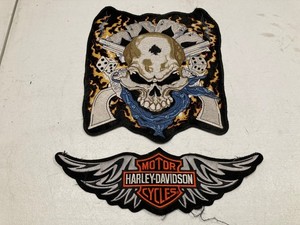 Lot of 2 Harley Davidson Biker Patches Dead Man Skull & Son of Outlaw 16x5
