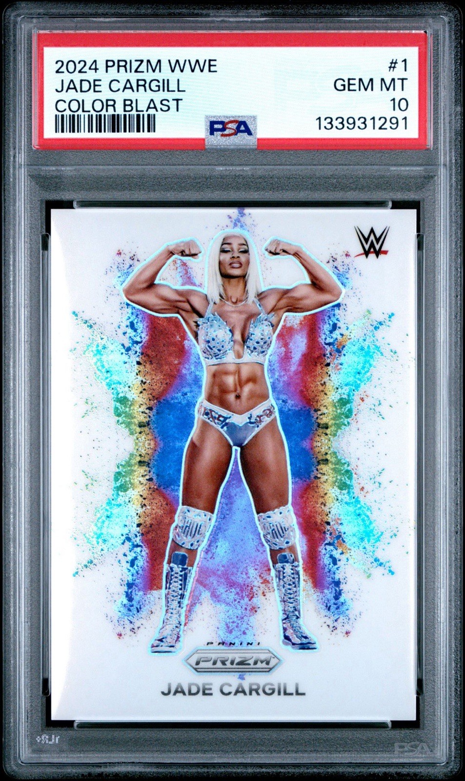 2024 Panini Prizm WWE Jade Cargill #1 Color Blast SP RARE PSA 10