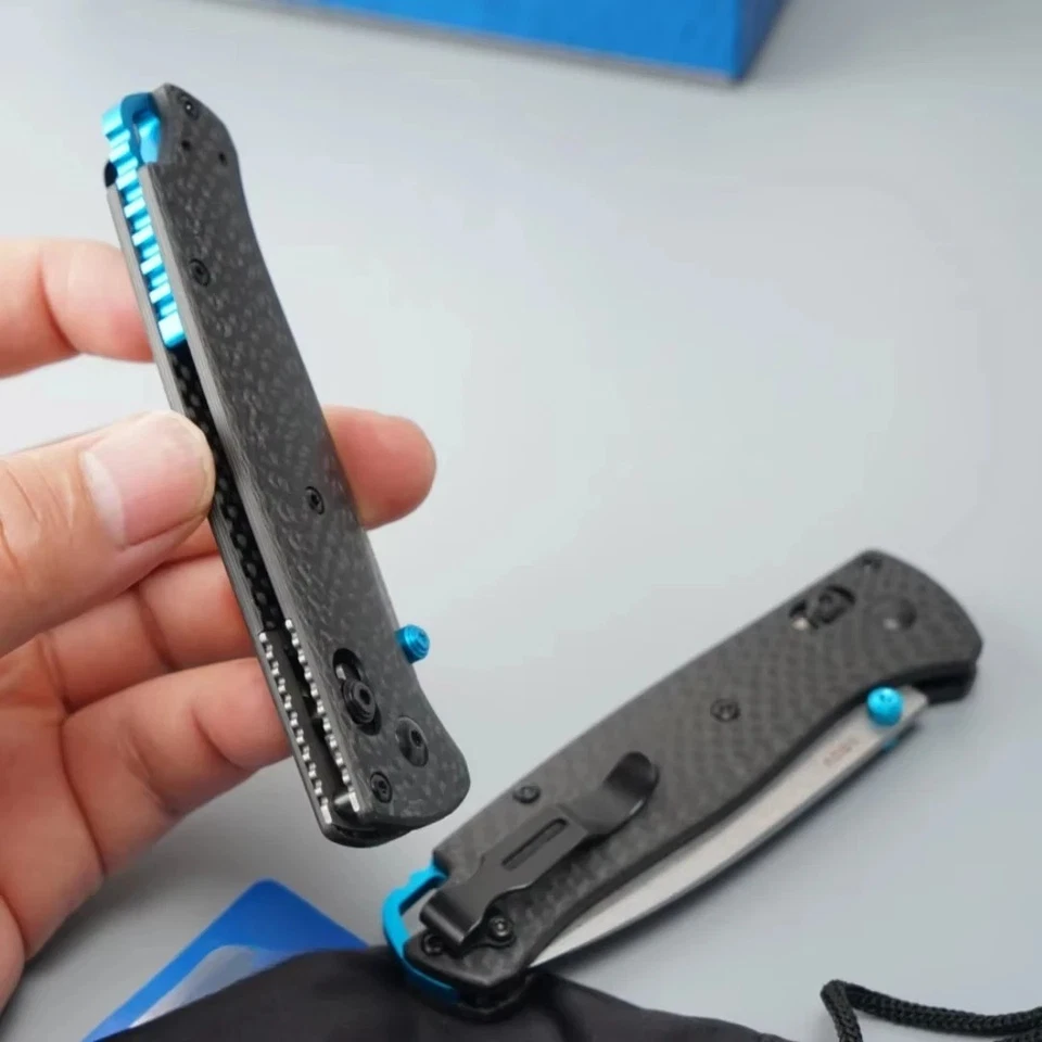 535 Style Carbon Fiber Damascus Blade Folding Knife | Axis Style Lock - Image 4 of 4