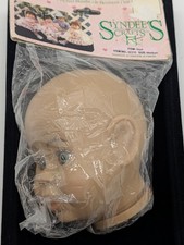 Syndee's Crafts Medium JAYA Green Eyes DOLL HEAD 32210 NEW NOS 1990 Tongue Out