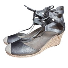 Vionic Aruba Calypso Espadrille Wedge Sandals in Pewter - Women  s Sz 10 Medium