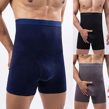 Men's Slimming Boxer Briefs with High Waist and Tummy Control Features