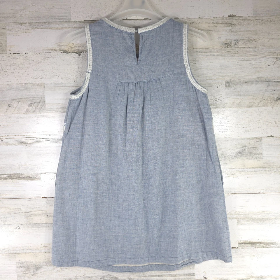 ESLEY SLEEVELESS TUNIC DRESS WOMEN'S SIZE LARGE EMBROIDERED POCKETS 100% COTTON. - Image 2 of 4